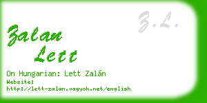 zalan lett business card